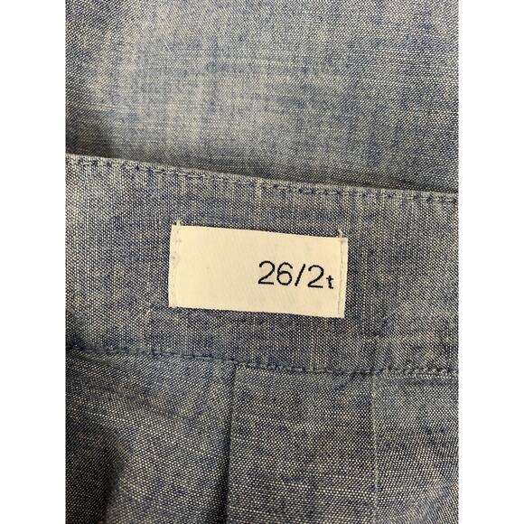 GAP 1969 Skirt Womens size 2 TALL Blue Soft Chambray Pockets Pleated - Picture 3 of 7